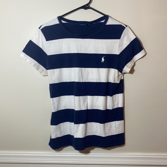👑Ralph Lauren sport Xl navy and white stripe tee - Picture 1 of 4